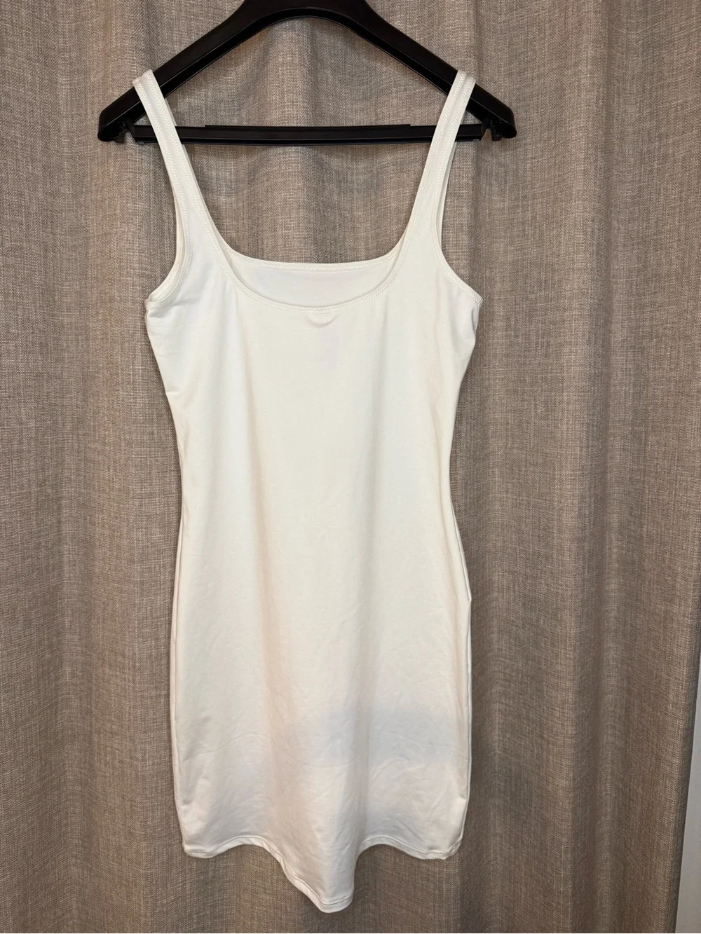 NWT SKIMS Signature Swim Tank Dress Slip Cover Up - White (Size Large)